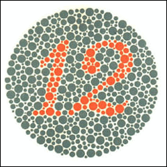 The first plate from the Ishihara 38 Plates CVD Test.